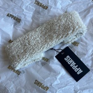 Apparis Eleni Vegan Shearling Sherpa Headband, Ivory, NWT
